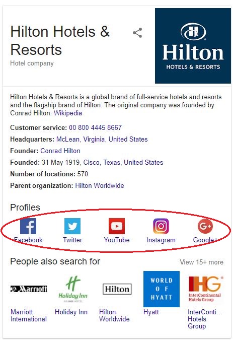 Google structured data - social profile links